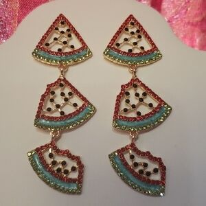 WATERMELON Drop Down Earrings NW…